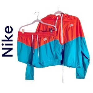 Nike Women's Orange and Blue Track Set